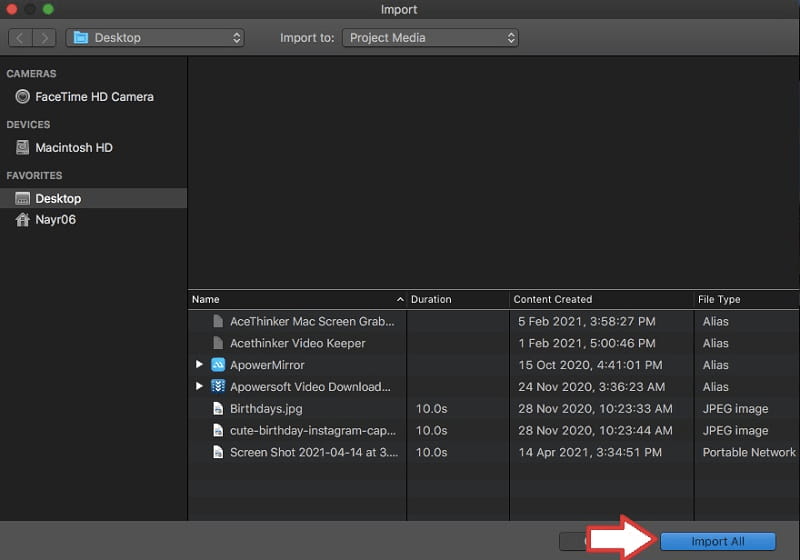 iMovie Mac importieren