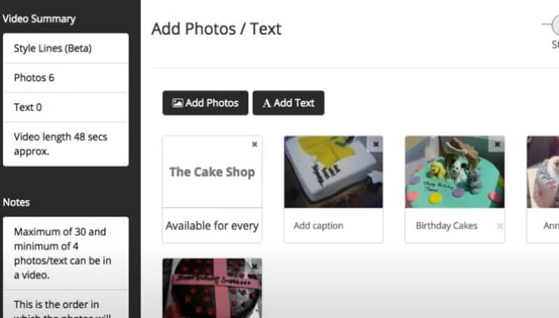 Picovideo-Oberfläche