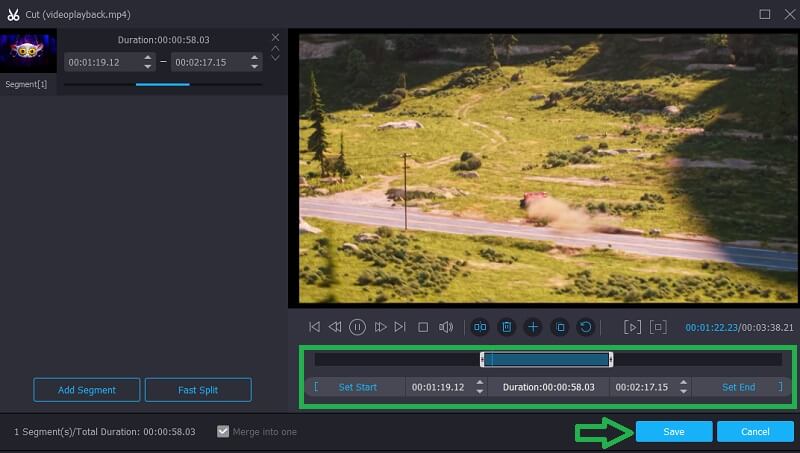 Vidmore Video trimmen