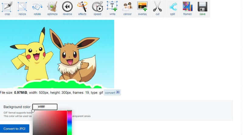 Ezgif GIF in JPG konvertieren