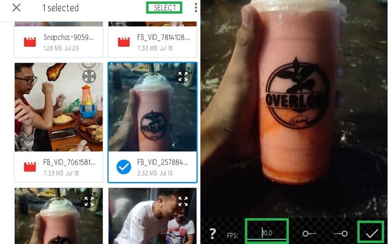 GIF Studio Ausgabe auswählen und speichern