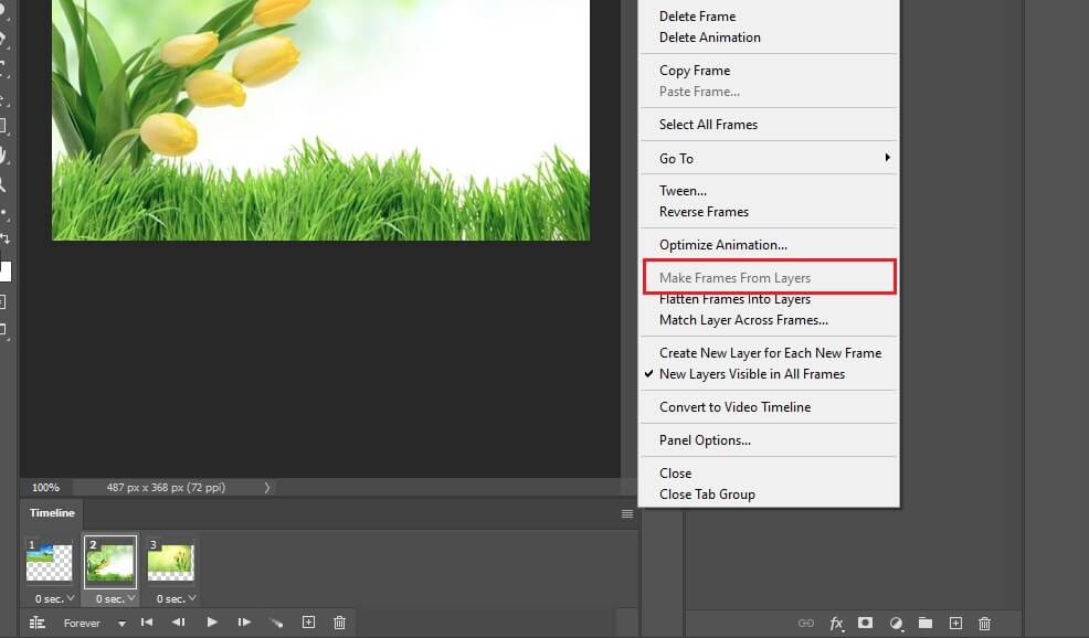 Photoshop-Animationsframes
