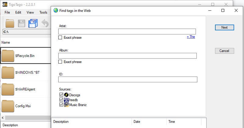 TigoTago-Oberfläche