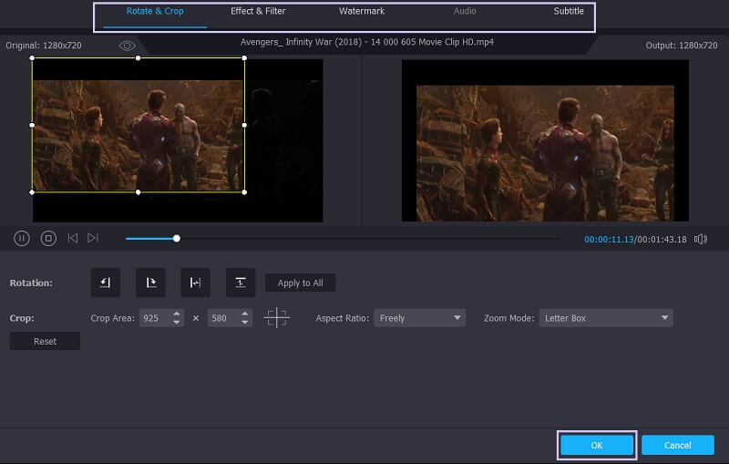 Vidmore VC Video anpassen