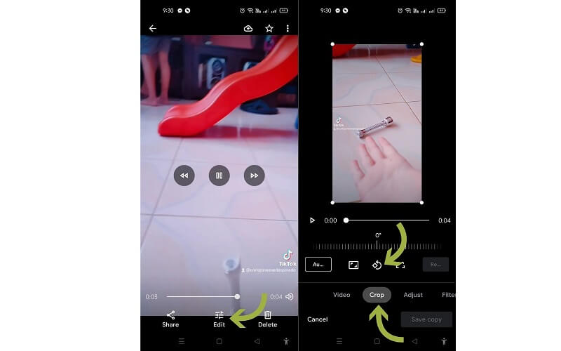 Google Fotos MP4‑Videos drehen Video drehen