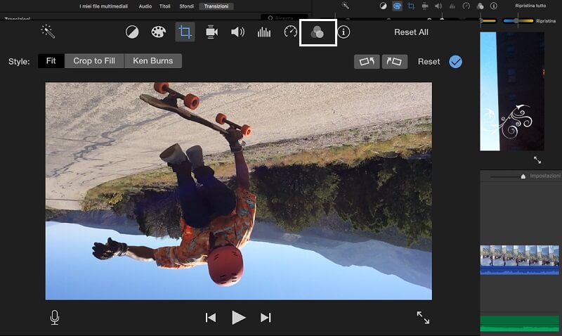 iMovie – Aufgenommenes Selfie‑Video spiegeln