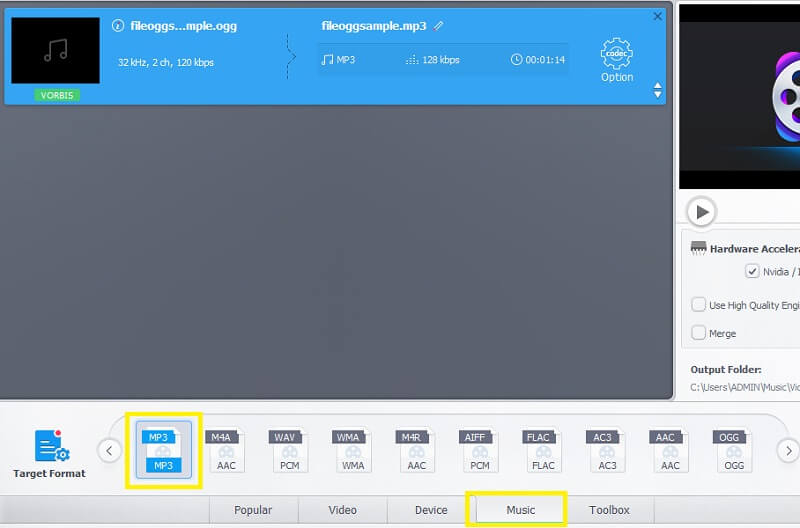 Video Proc OGG-Datei hochladen OGG zu MP3