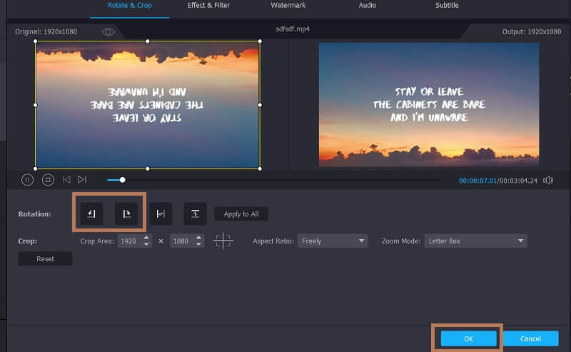 Vidmore VC So drehen Sie Videos auf Android Video drehen