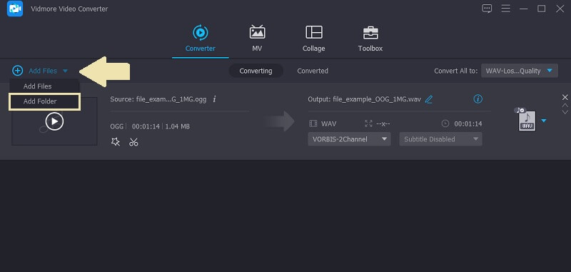 Vidmore Vc Import Ordner Dateien OGG Zu WAV