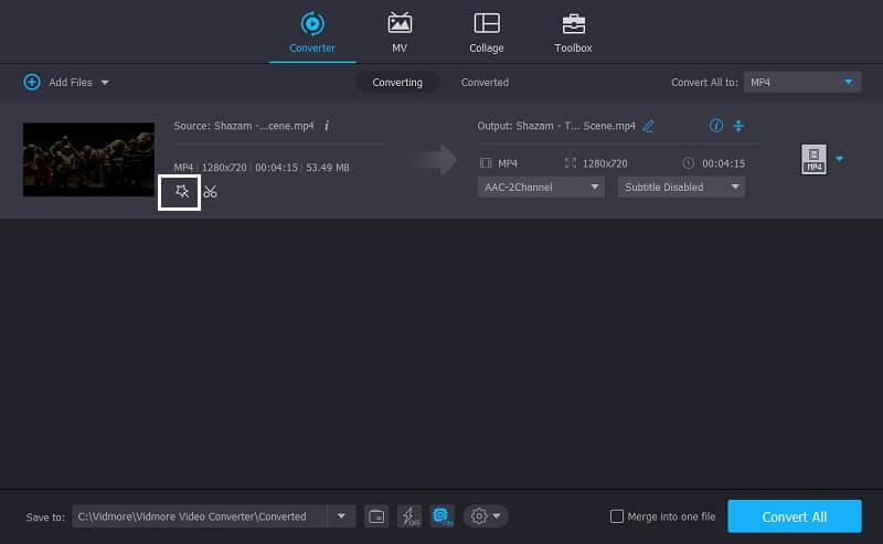 Vidmore VC – Aufgenommenes Selfie‑Video spiegeln – Bearbeitungsbereich