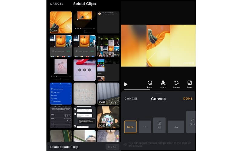 Viva Video-Oberfläche – Video-Rotate-App