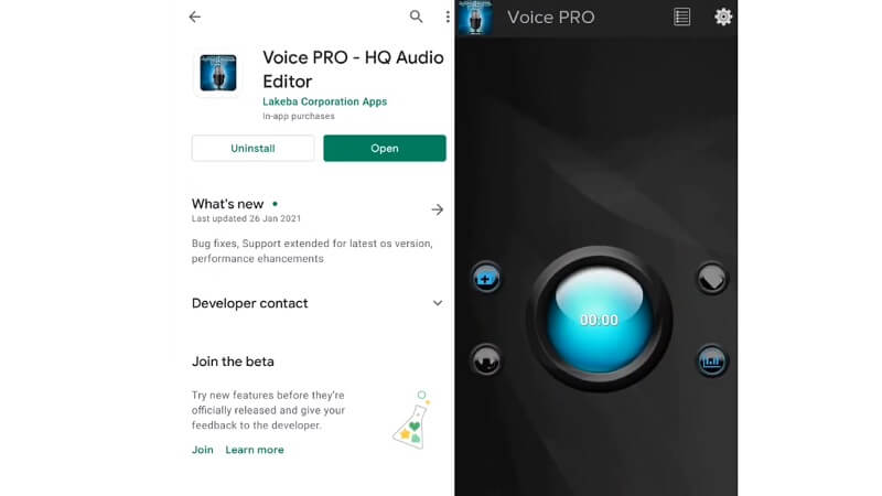 Voice PRO HQ Audio Editor Oberfläche Audio Trimmer