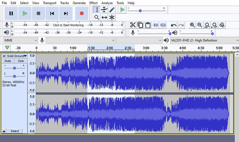 Audacity-Audio-Schnittstelle