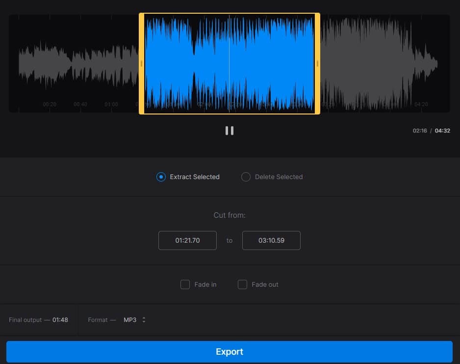 Clideo MP3-Dateien bearbeiten