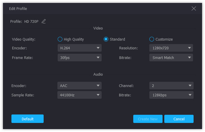 Benutzerdefiniertes Profil