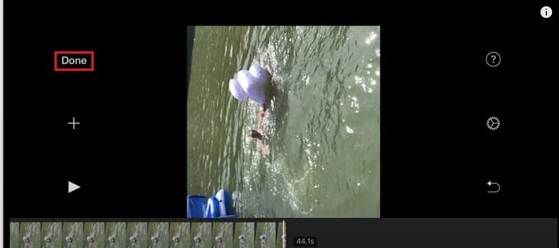 iMovie iOS Spiegeln abgeschlossen