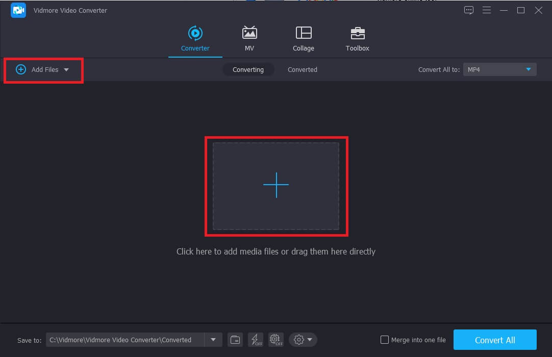 Vidmore Videodatei hinzufügen