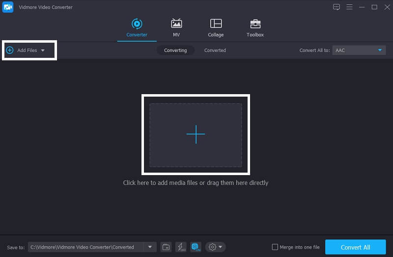 Vidmore APE-Datei hinzufügen