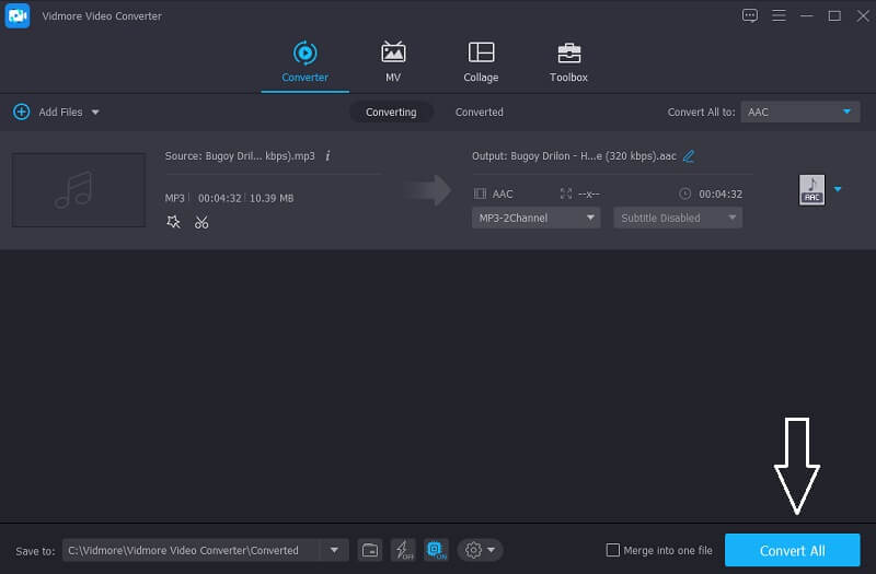 Vidmore konvertiertes Audio speichern