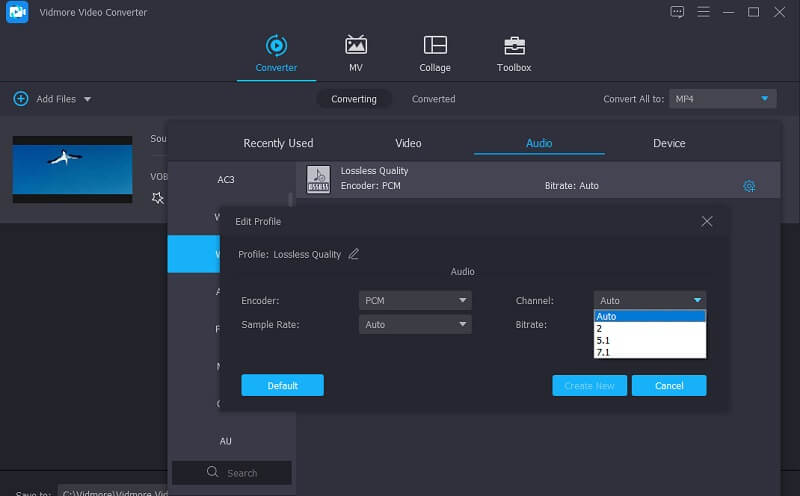 WAV-Einstellungen bearbeiten