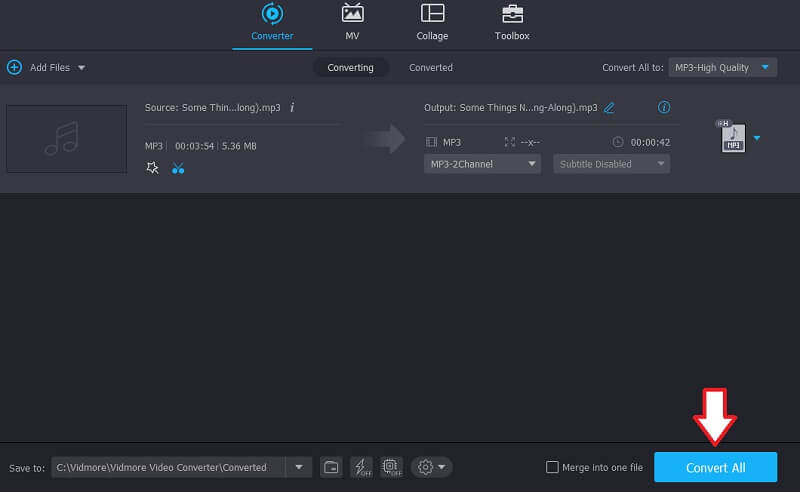 Vidmore Vc Ausgabe wählen Klingelton fürs iPhone erstellen