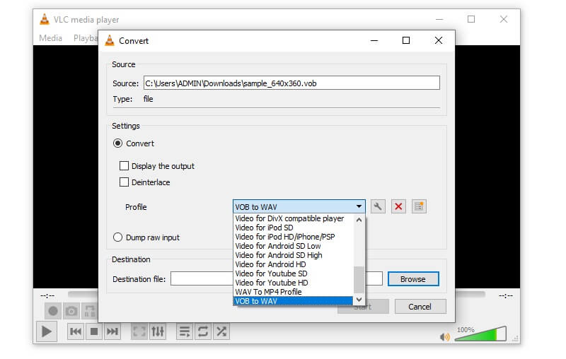 VLC Media Player Audio-Schnittstelle