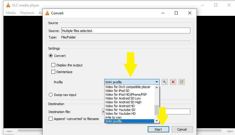 VLC Media Player MP3 in WAV konvertieren