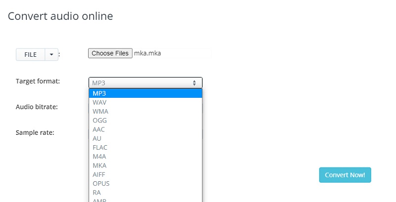 Aconvert Konvertierungsoberfläche