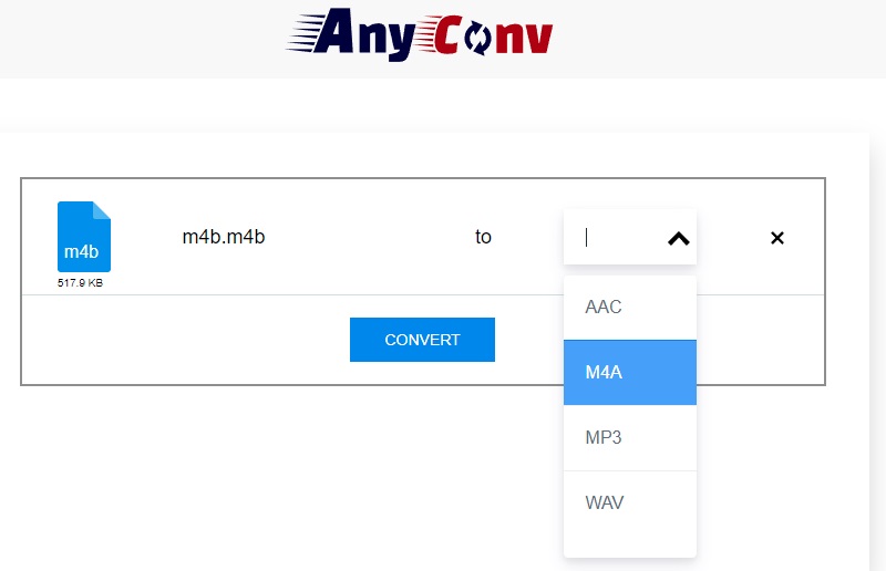 Anyconv M4B online konvertieren