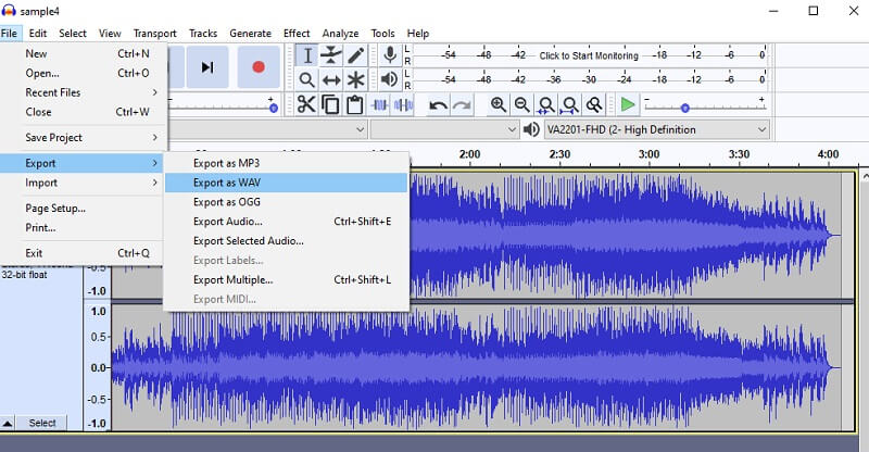 Audacity M4R in WAV konvertieren