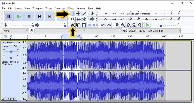 Audacity Audio schneiden