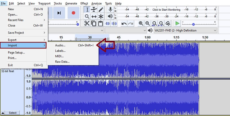 Audacity WMA-Datei importieren