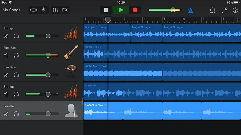 Audioaufnahme mit GarageBand bearbeiten