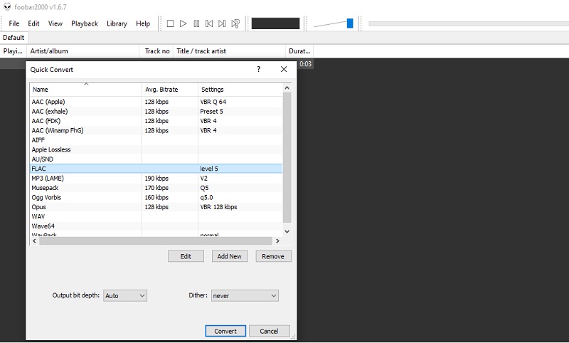 Foobar‑Konvertierung