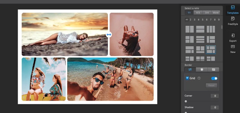 Fotor Collage Maker – Oberfläche