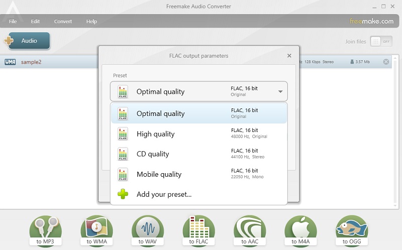 Freemake Konvertierungsoberfläche