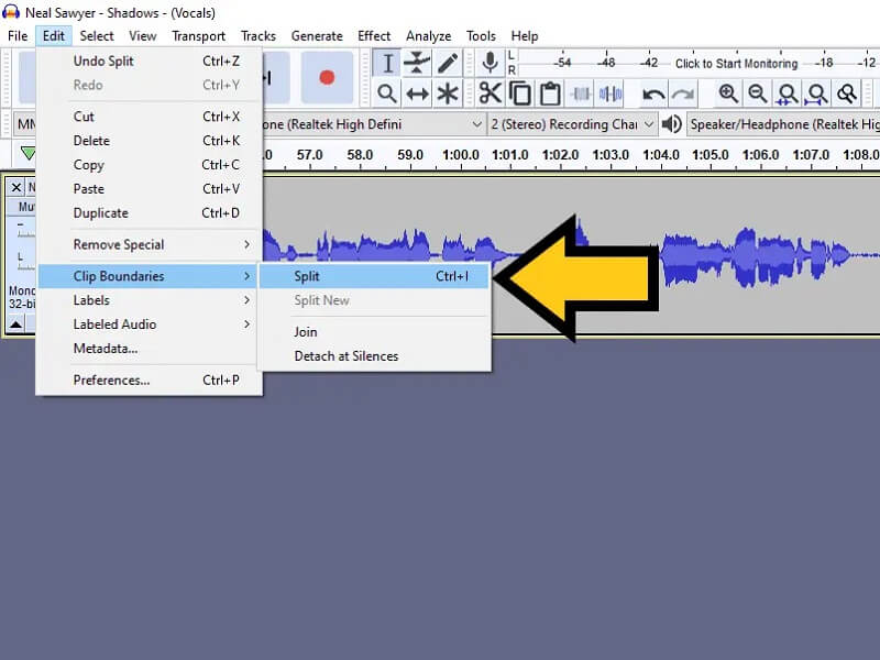 Wie man in Audacity schneidet