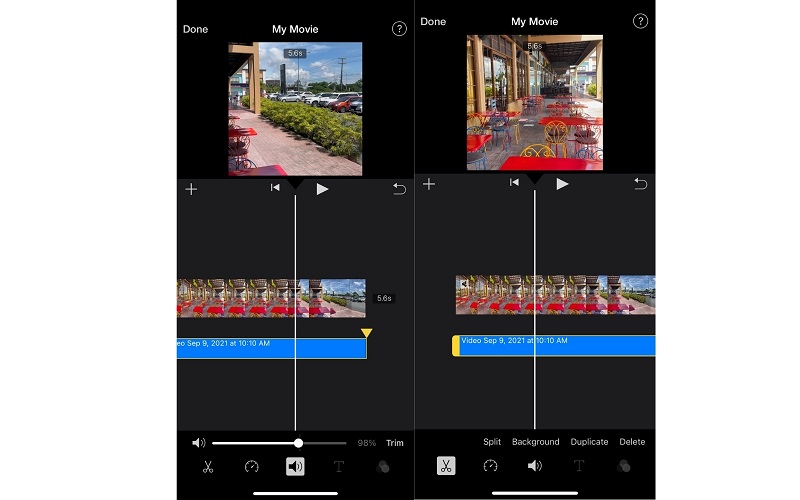 iMovie Audiodatei bearbeiten