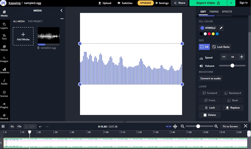 Kapwing – OGG‑Datei bearbeiten