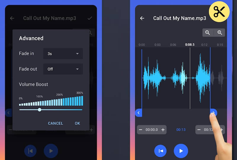 MP3 Cutter – Oberfläche