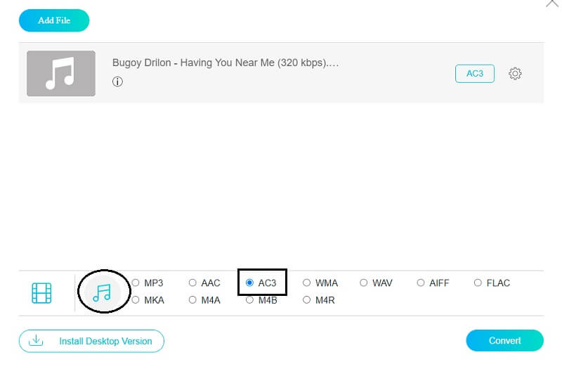 Online‑Vidmore AC3‑Format wählen