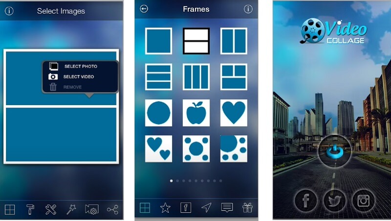Videocollage-Oberfläche