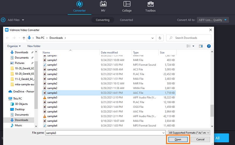 Vidmore AAC hinzufügen