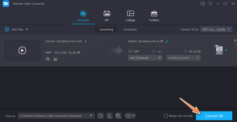 Vidmore konvertiert M4R in AIFF