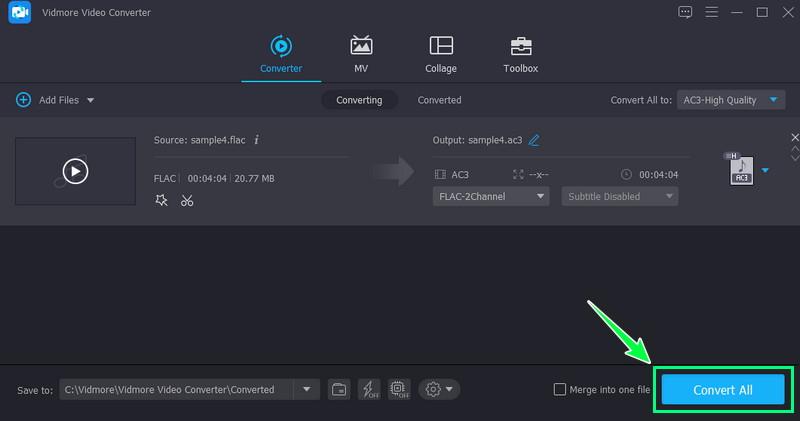 Vidmore FLAC in AC3 konvertieren