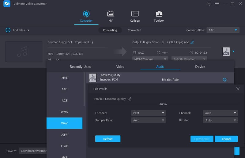 Vidmore WAV bearbeiten