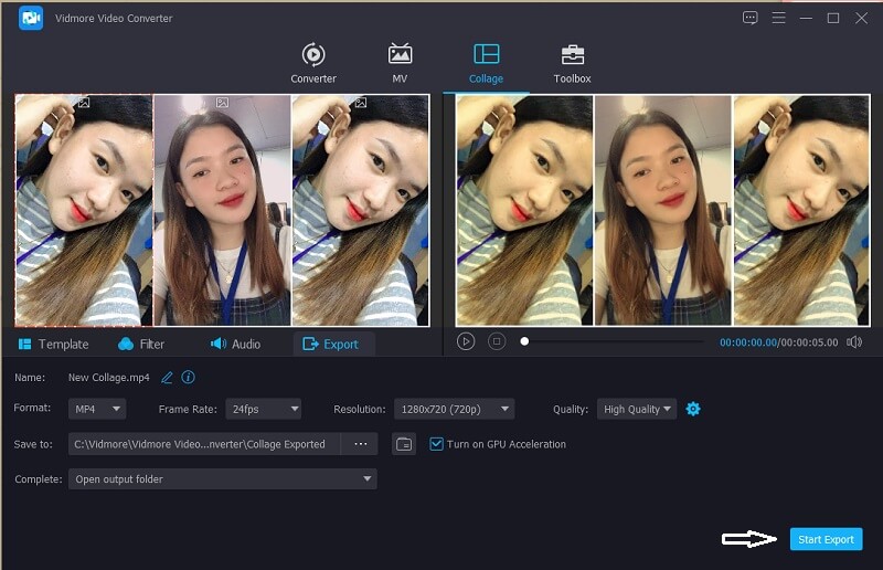 Vidmore Fotos exportieren