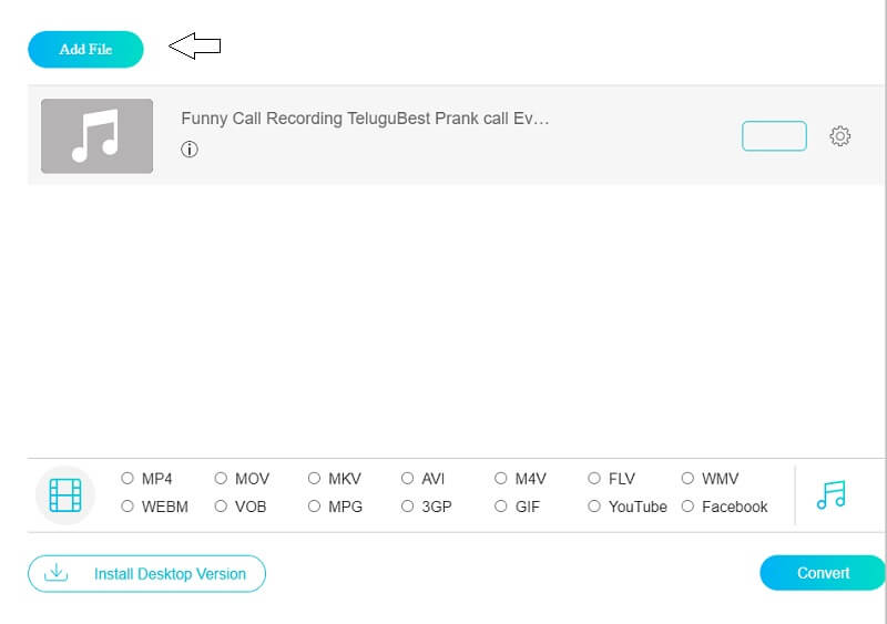 Vidmore Online Datei hinzufügen