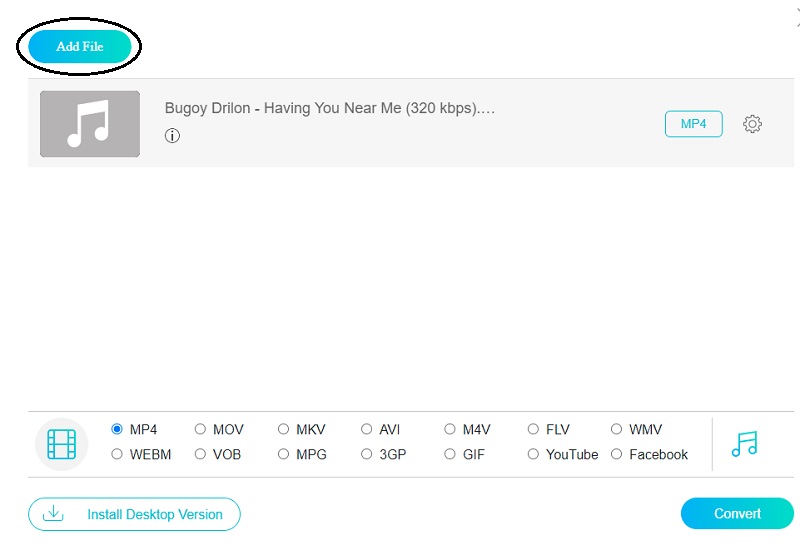 Vidmore Online Datei hinzufügen