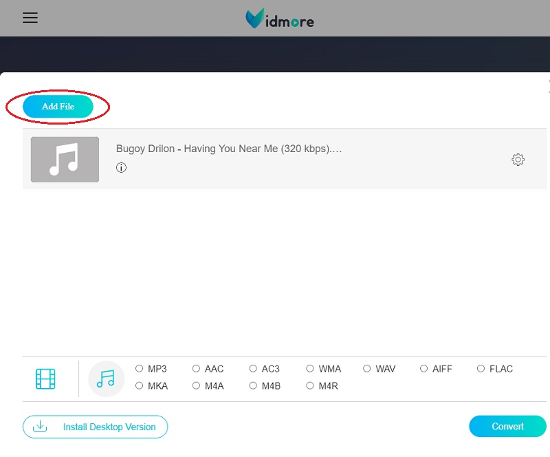 Vidmore Online Fotos hinzufügen